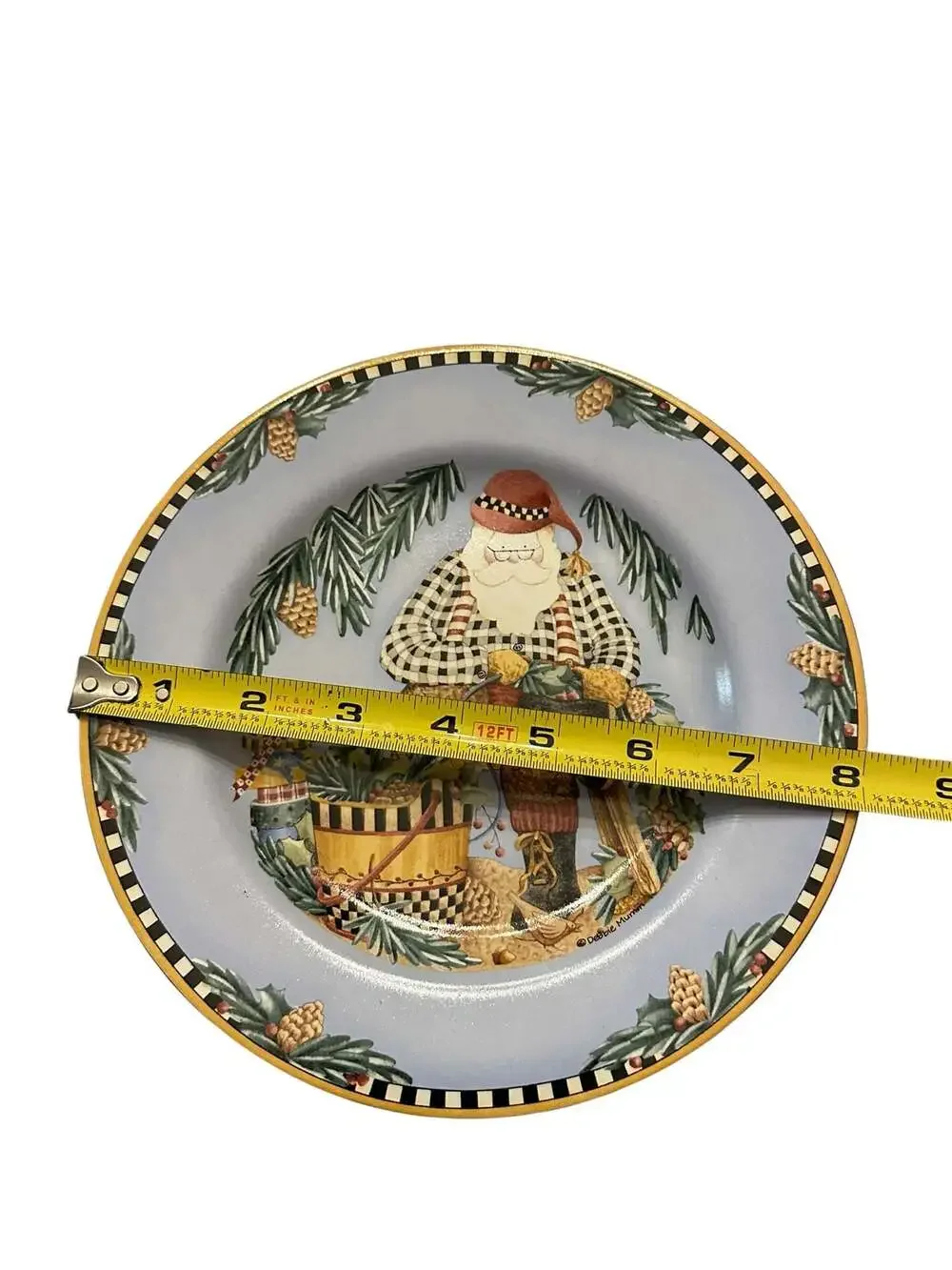 Debbie Mumm Woodland Santa Sakura Stoneware Salad Dessert Plate 8.5 Inch